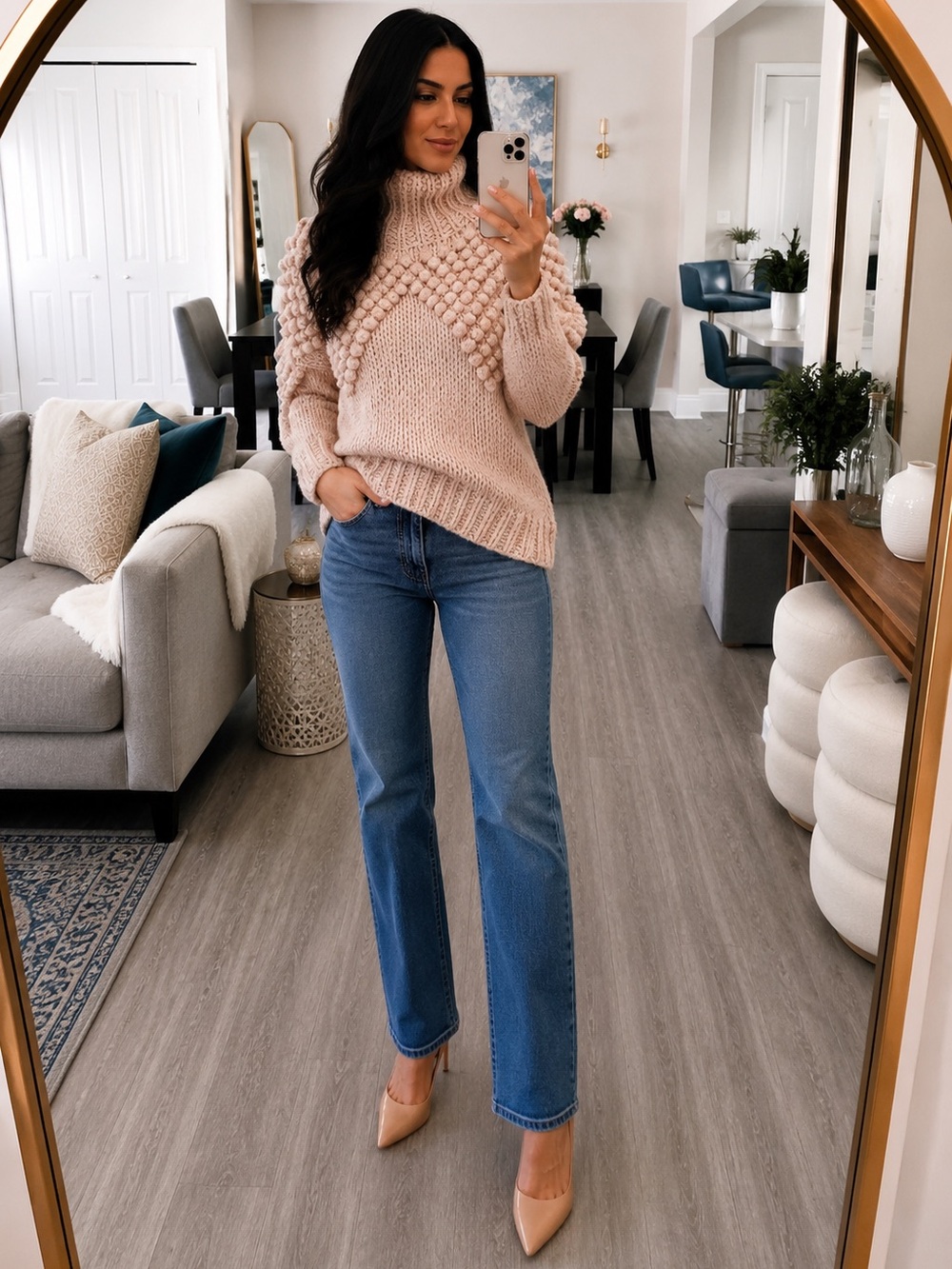 Chicwish AS PEPPY AS YOU ARE POM-POM TURTLENECK SWEATER wool Small